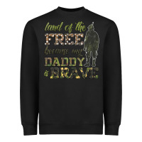 Black land of the free because my daddy is brave Heavyweight Sweatshirt - HRA Design Shop