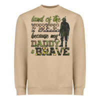 Mushroom land of the free because my daddy is brave Heavyweight Sweatshirt - HRA Design Shop