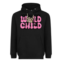 Wild Child Pink Skeleton Heavyweight Hoodie | Teevron
