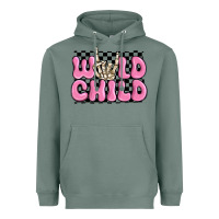 Sage wild child pink skeleton Heavyweight Hoodie - MaliasSmallBusiness