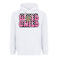 White wild child pink skeleton Heavyweight Hoodie - MaliasSmallBusiness