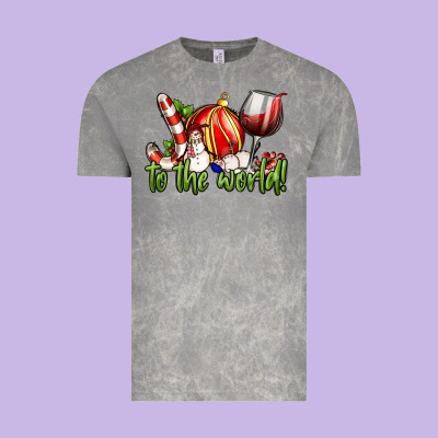 Joy To The World Christmas Wine Vintage Tee Designed By Fadigitalartstudio
