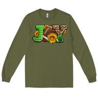 Army Green joy with football ball and sunflower ado Long Sleeve Tee - AdoDesignShop