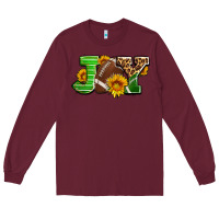 Burgundy joy with football ball and sunflower ado Long Sleeve Tee - AdoDesignShop