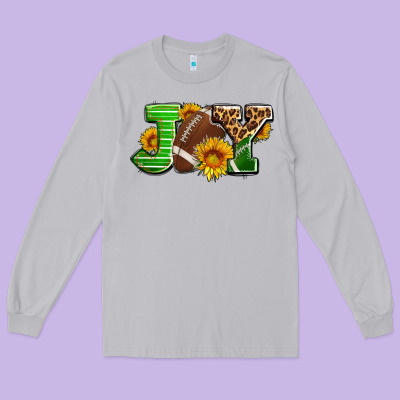 Joy With Football Ball And Sunflower Ado Long Sleeve Tee Designed By Adodesignshop