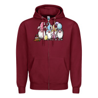 Burgundy easter bunny gnomes Zipper Hoodie - Jasminsmagicworld