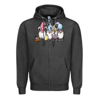 Charcoal Heather easter bunny gnomes Zipper Hoodie - Jasminsmagicworld