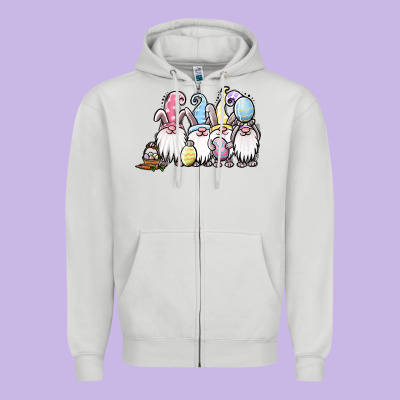 Easter Bunny Gnomes Zipper Hoodie Designed By Jasminsmagicworld