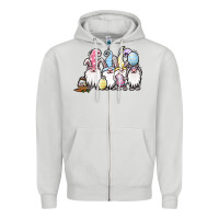 Dove Grey easter bunny gnomes Zipper Hoodie - Jasminsmagicworld