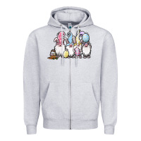 Heather Grey easter bunny gnomes Zipper Hoodie - Jasminsmagicworld