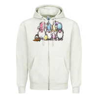 Oatmeal Heather easter bunny gnomes Zipper Hoodie - Jasminsmagicworld