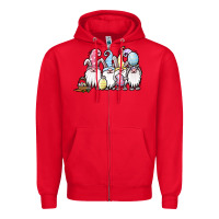 Red easter bunny gnomes Zipper Hoodie - Jasminsmagicworld