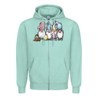 Seafoam easter bunny gnomes Zipper Hoodie - Jasminsmagicworld