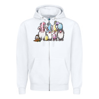 White easter bunny gnomes Zipper Hoodie - Jasminsmagicworld