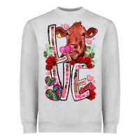 Love Cow Valentine Heavyweight Sweatshirt | Teevron