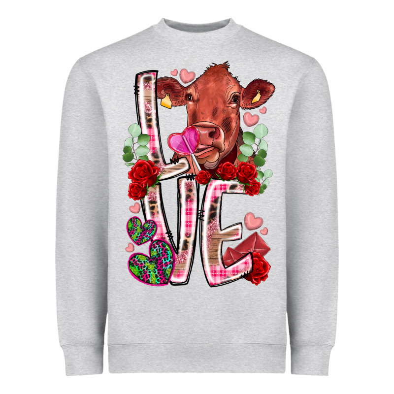 Love Cow Valentine Heavyweight Sweatshirt by RacoonDesign | Teevron
