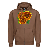 Chestnut tiger eyes sunflower Zipper Hoodie - LillyAllenDesigns