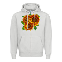 Dove Grey tiger eyes sunflower Zipper Hoodie - LillyAllenDesigns