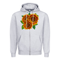 Heather Grey tiger eyes sunflower Zipper Hoodie - LillyAllenDesigns