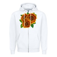 White tiger eyes sunflower Zipper Hoodie - LillyAllenDesigns