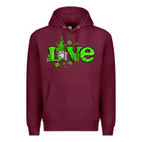 Burgundy love st patricks gnome Premium Hoodie - Jasminsmagicworld