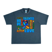 Midnight Navy autism  words Urban Heavy Tee - AdoDesignShop