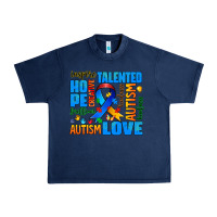 Navy autism  words Urban Heavy Tee - AdoDesignShop