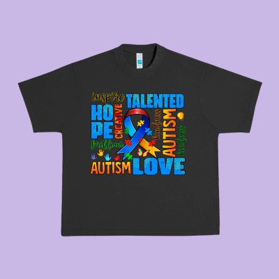 Autism  Words Urban Heavy Tee Designed By Adodesignshop