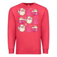 Cardinal retro doodle pink christmas Premium Sweatshirt - MaliasSmallBusiness