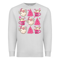 Dove Grey retro doodle pink christmas Premium Sweatshirt - MaliasSmallBusiness