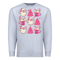 Heather Grey retro doodle pink christmas Premium Sweatshirt - MaliasSmallBusiness