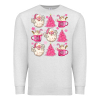 Oatmeal Heather retro doodle pink christmas Premium Sweatshirt - MaliasSmallBusiness