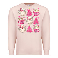 Pale Pink retro doodle pink christmas Premium Sweatshirt - MaliasSmallBusiness