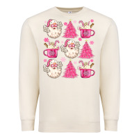 Sandshell retro doodle pink christmas Premium Sweatshirt - MaliasSmallBusiness