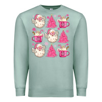 Seafoam retro doodle pink christmas Premium Sweatshirt - MaliasSmallBusiness