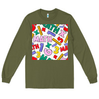 Army Green math seamless pattern Long Sleeve Tee - BundleAndBundleShop
