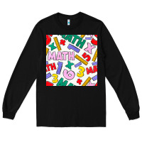 Black math seamless pattern Long Sleeve Tee - BundleAndBundleShop