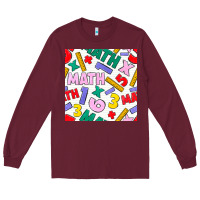 Burgundy math seamless pattern Long Sleeve Tee - BundleAndBundleShop