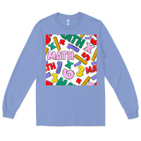 Colony Blue math seamless pattern Long Sleeve Tee - BundleAndBundleShop