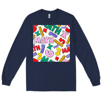 Navy math seamless pattern Long Sleeve Tee - BundleAndBundleShop