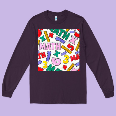 Math Seamless Pattern Long Sleeve Tee Designed By Bundleandbundleshop