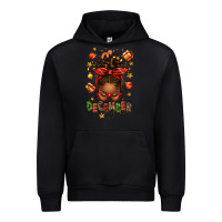 Black december girl christmas afro messy bun Urban Hoodie - texasbilliewilder