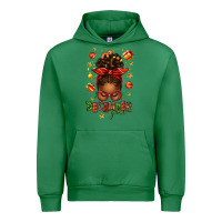 Emerald december girl christmas afro messy bun Urban Hoodie - texasbilliewilder