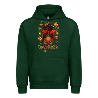 Forest Green december girl christmas afro messy bun Urban Hoodie - texasbilliewilder