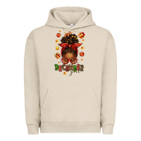 Pigment French Oak december girl christmas afro messy bun Urban Hoodie - texasbilliewilder