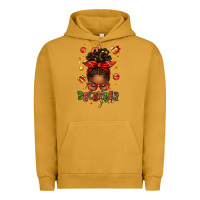 Pigment Peanut Butter december girl christmas afro messy bun Urban Hoodie - texasbilliewilder