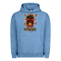Pigment Pebble Blue december girl christmas afro messy bun Urban Hoodie - texasbilliewilder