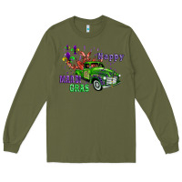 Army Green mardi gras with truck Long Sleeve Tee - AdoDesignShop