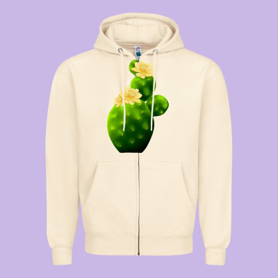 Texas Cactus Zipper Hoodie Designed By Lillyallendesigns