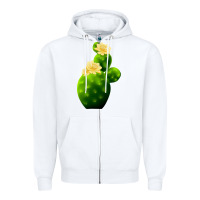 White texas cactus Zipper Hoodie - LillyAllenDesigns